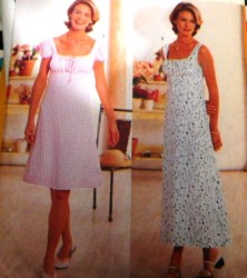 6062 BUTTERICK VERY EASY SHORT SLEEVES / SLEEVELESS EMPIRE DRESS PATTERN 12-16